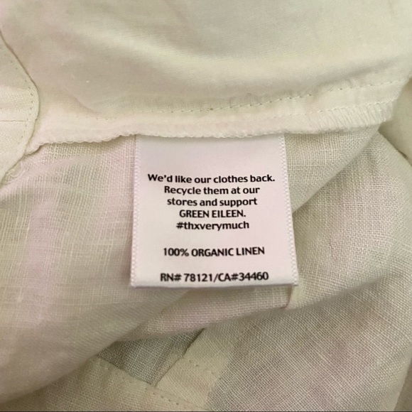 Eileen Fisher | Organic Linen White City Shorts Size 6 - Picture 9 of 10
